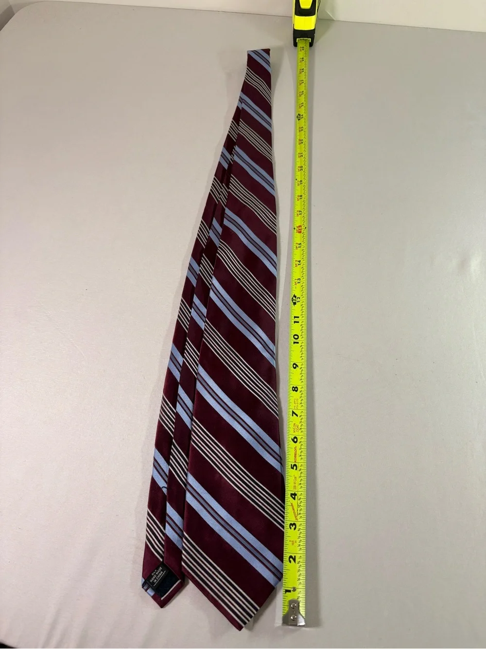 Striped Burgundy and Light Blue Men's Tie